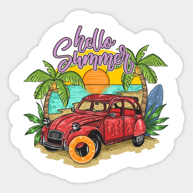 Hello summer Sticker by King Tiger